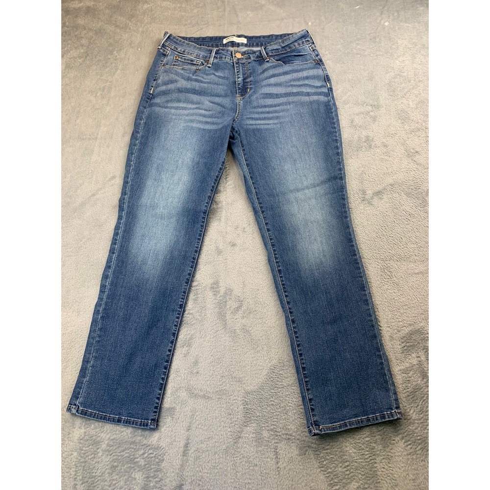 Signature by Levi Strauss & Co Men's Mid-Rise Straight Jeans Blue Stretch ~36x30